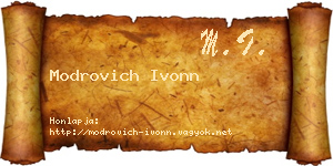 Modrovich Ivonn névjegykártya
